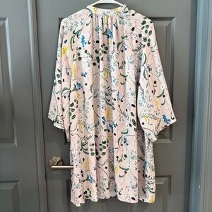 H&M Light Pink Floral Blouse with Botanical Print